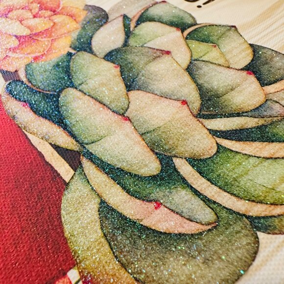 Succulent-Themed Canvas Art With "I'm A Succa For You!" Text & Red Mug Design - Picture 6 of 6